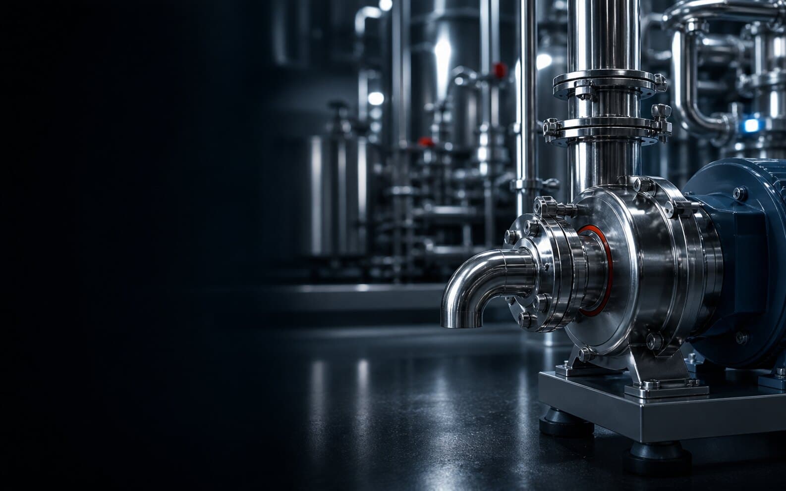 Pharmaceutical cleanroom process skid with sanitary fittings